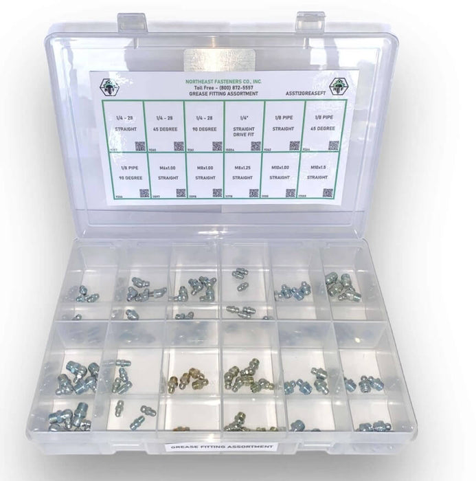 12-Hole Grease Fitting Assortment / Small Plastic Drawer