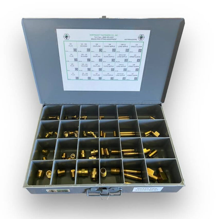 24-Hole Pipe Brass Assortment / Large Metal Drawer