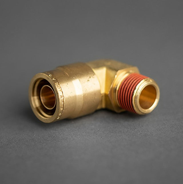 5/8 Tube to 3/8 Male Pipe Push Connect 90 Degree Elbow Brass