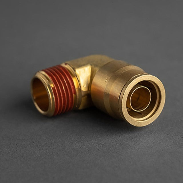 5/8 Tube to 1/2 Male Pipe Push Connect 90 Degree Elbow Brass