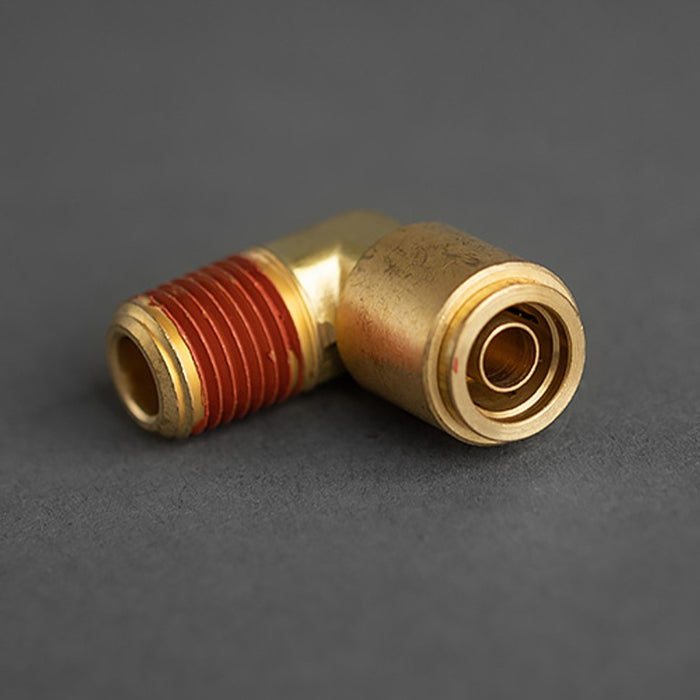 3/8 Tube to 1/4 Male Pipe 90 Degree Elbow Brass Push Connect