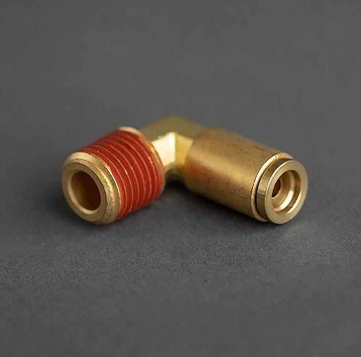 1/4 Tube to 1/8 Male Pipe Swivel Push Connect 90 Degree Elbow Brass