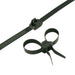 13" Dual Loop Nylon Cable Tie / Black with Mounting Hole