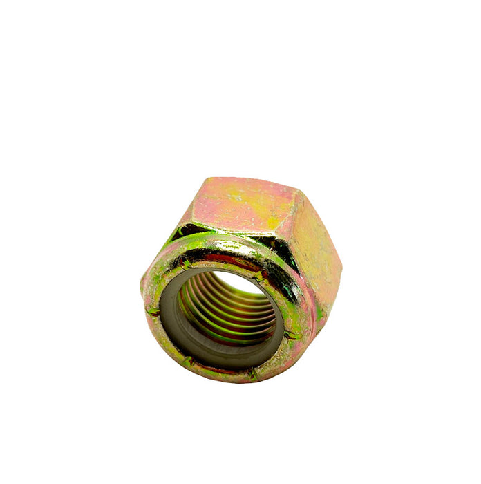 1/4-20 Nylon Lock Nut / Grade 8 / Coarse (UNC) / Yellow Zinc Plated