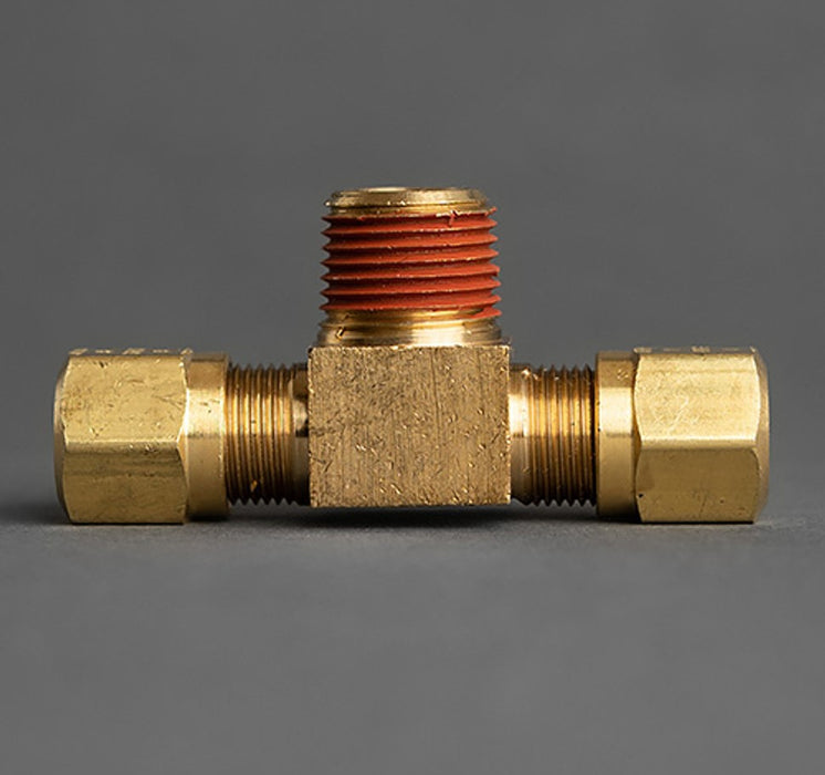 3/8 Tube to 3/8 Male Pipe Tee Ends Tube Brass
