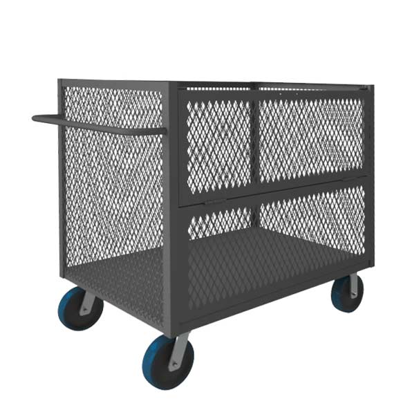 3-Sided Mesh Truck with 1 Shelf and Drop Gate