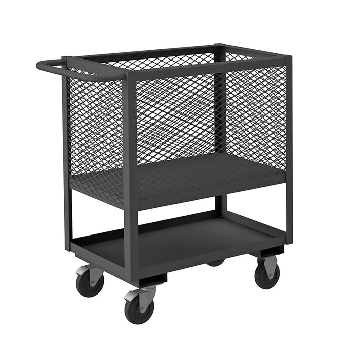 4-Sided Mesh Low Deck Truck with 2 Shelves