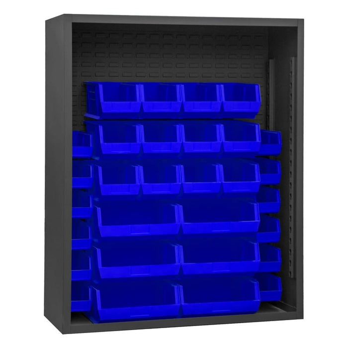 Enclosed Shelving, 30 Blue Bins