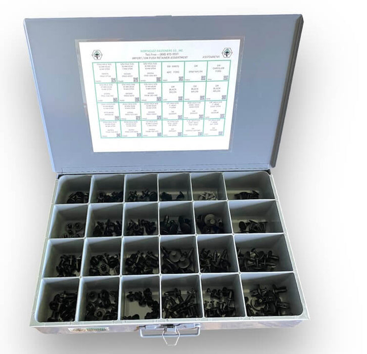 240 Piece Push Retainer Assortment Starter Kit