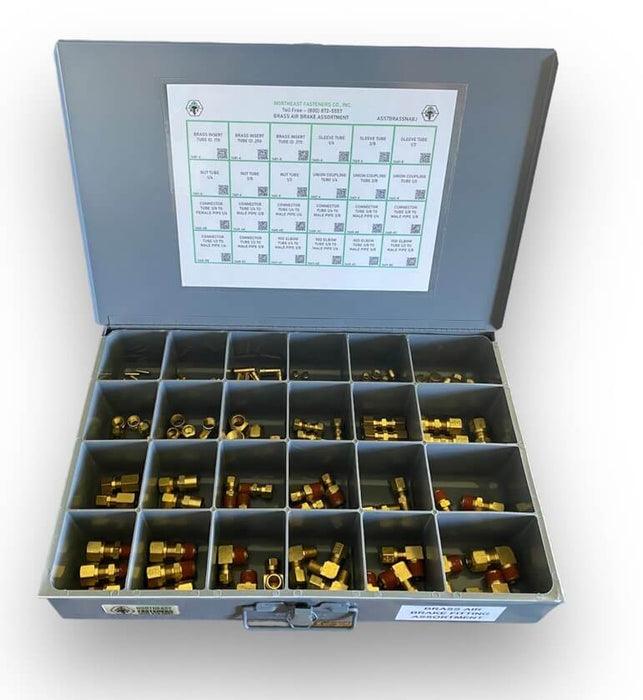 97 Piece Brass Fitting Assortment Refill