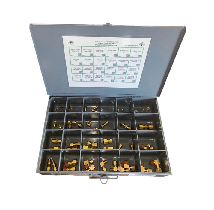 64 Piece Brass Fitting Assortment Refill