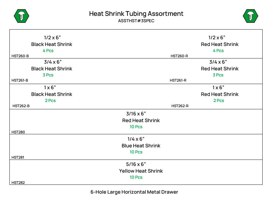 48 Piece Heat Shrink Tubing Assortment Starter Kit