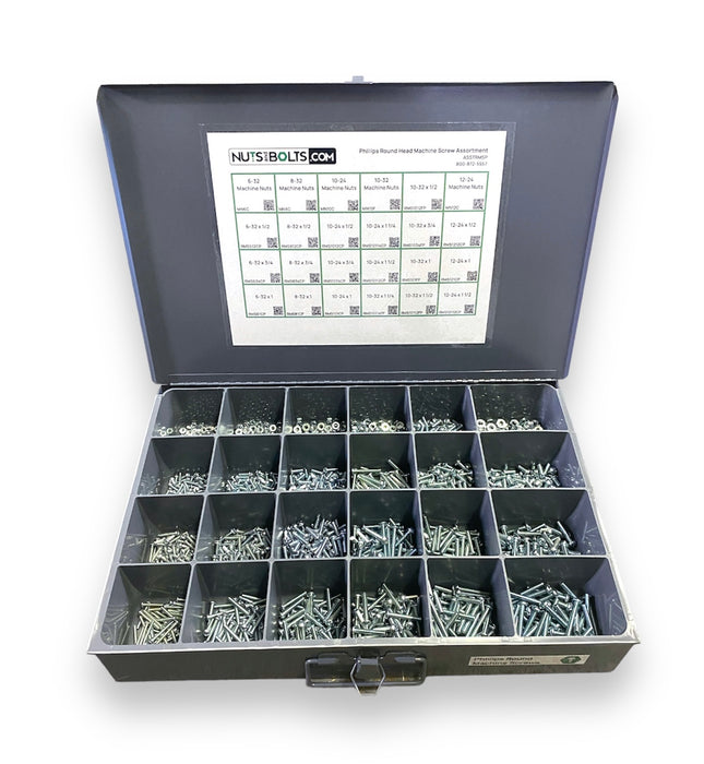 1,900 Piece #6-12 Phillips Round Machine Screw Assortment Refill