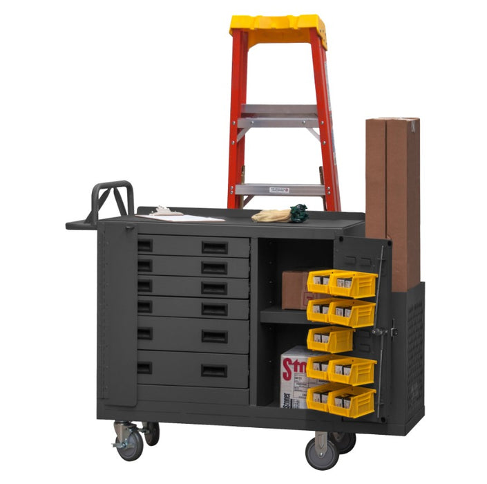 Maintenance Cart, 6 Drawer, 9 Yellow Bin