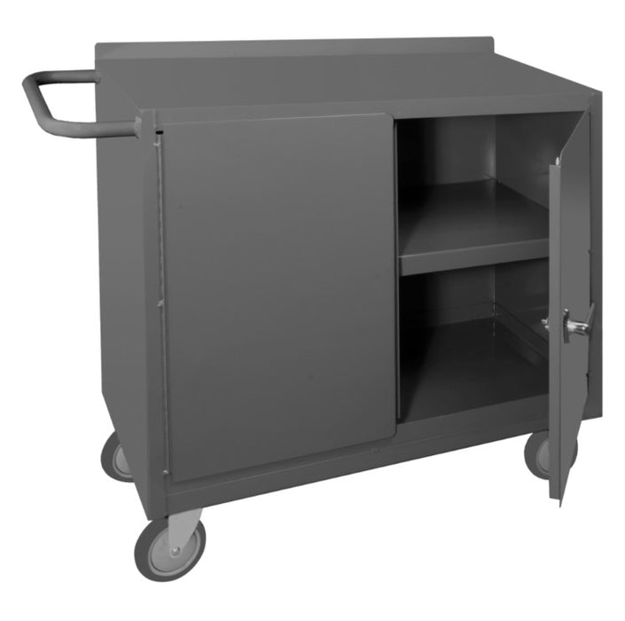 Mobile Bench Cabinet with 2 Doors and 2 Shelves