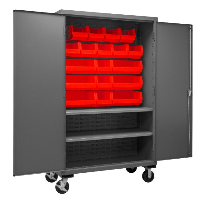 Mobile Cabinet with 18 Bins and 2 Shelves