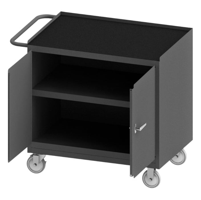 Mobile Bench Cabinet, Black Rubber Mat