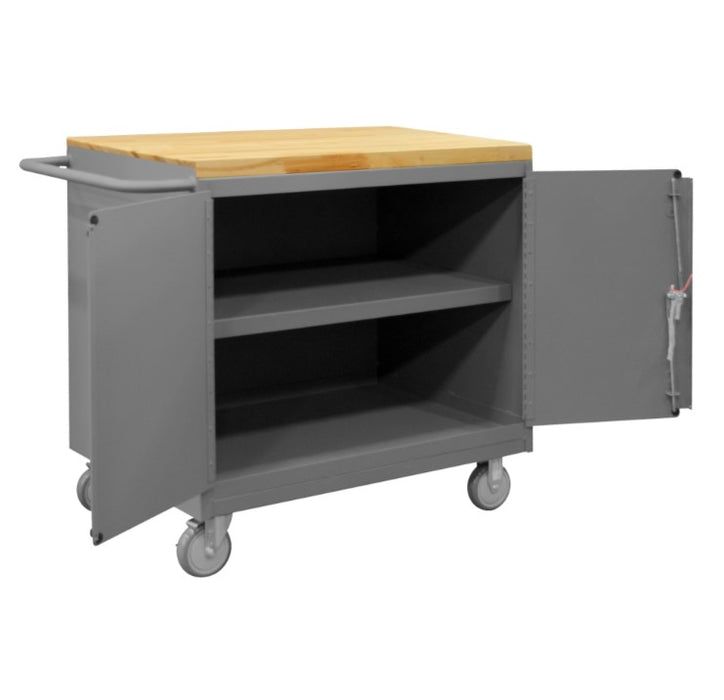 Maple Top Mobile Bench Cabinet with 2 Doors