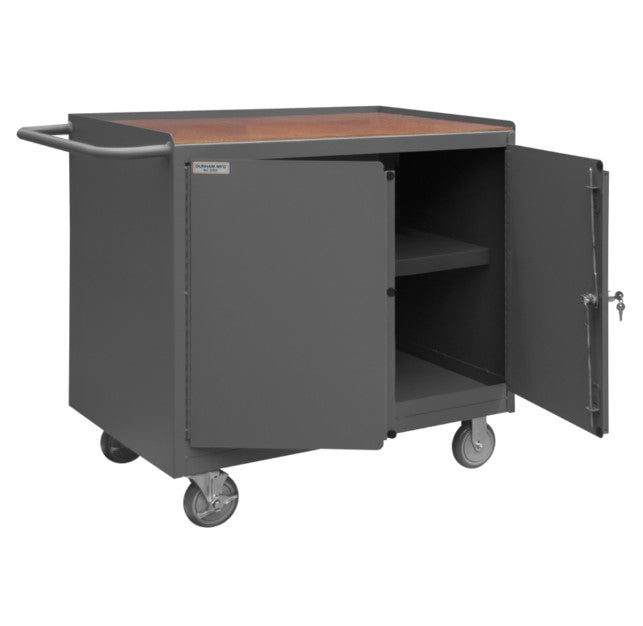 Mobile Bench Cabinet with Hard Board Top