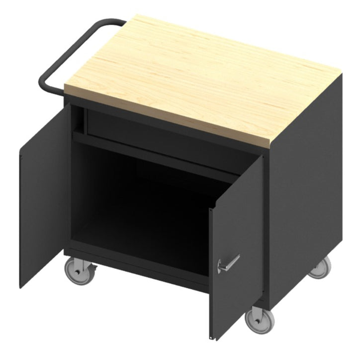 Maple Top Mobile Bench Cabinet with 2 Doors