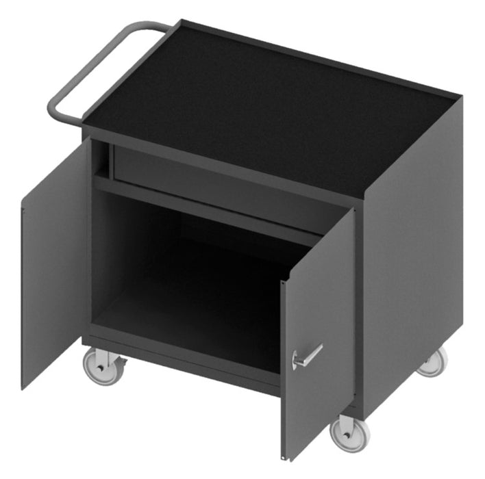 Mobile Bench Cabinet with Black Rubber Mat