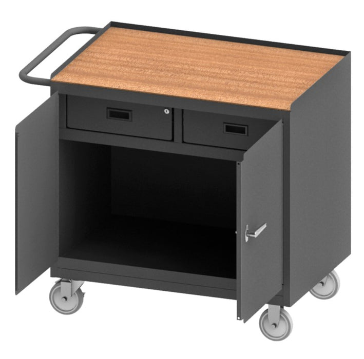 Mobile Bench Cabinet with Hard Board Top