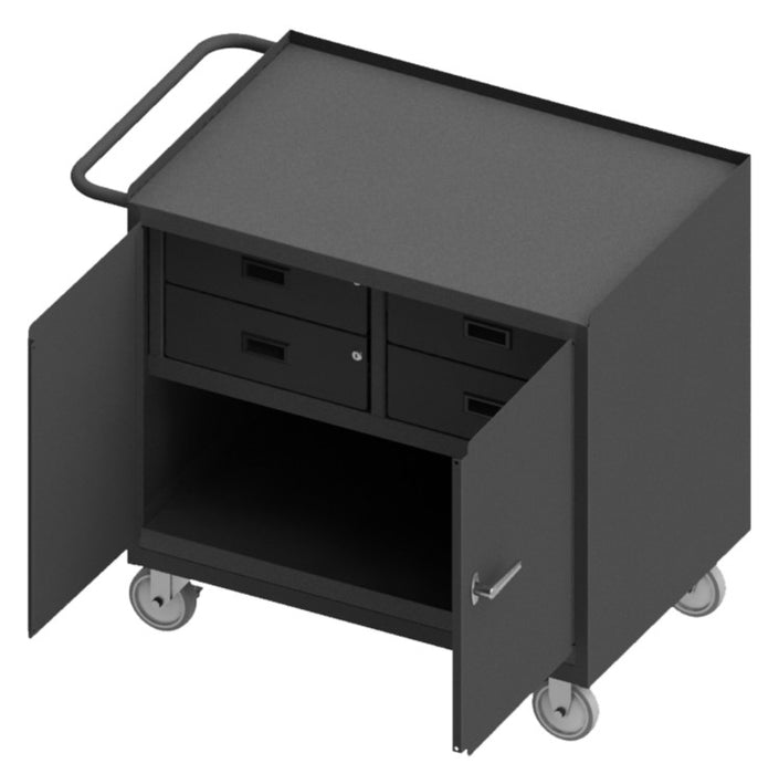 Steel Top Mobile Bench Cabinet with 4 Drawers