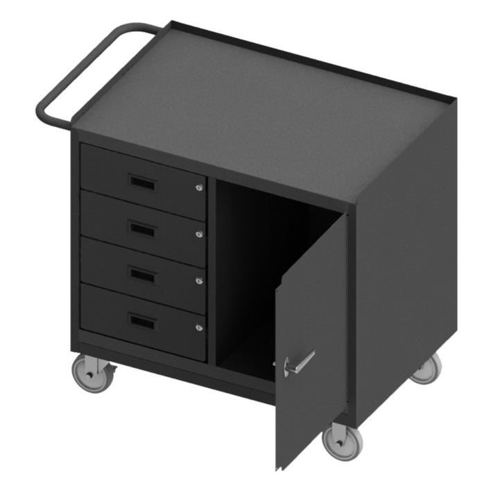 Steel Top Mobile Bench Cabinet with 4 Drawers