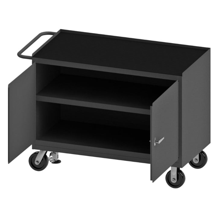 Mobile Bench Cabinet, Black Rubber Mat