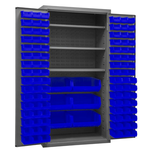 Cabinet, 3 Shelves, 102 Blue Bins