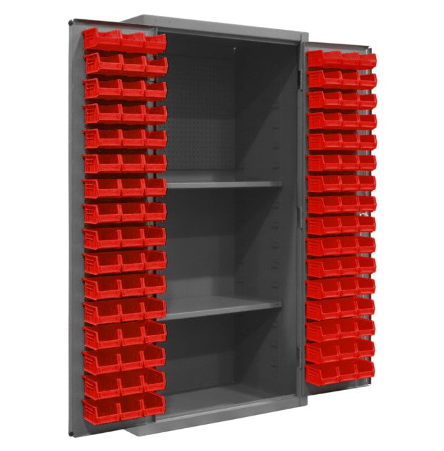 Pegboard Cabinet with 96 Bins and 2 Shelves