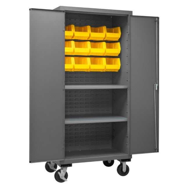 Mobile Cabinet with 12 Bins and 2 Shelves