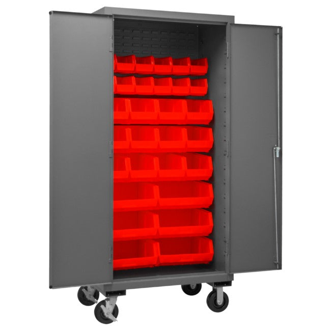 Mobile Cabinet, 30 Red Bins