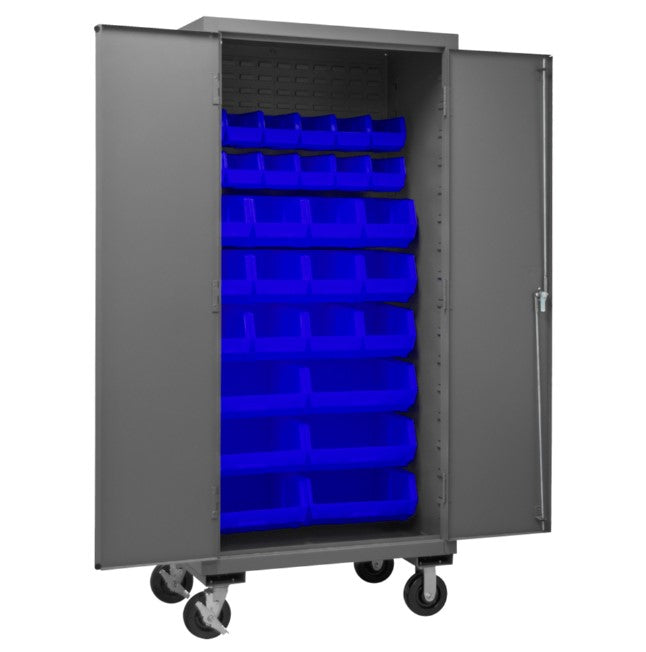 Mobile Cabinet, 30 Blue Bins