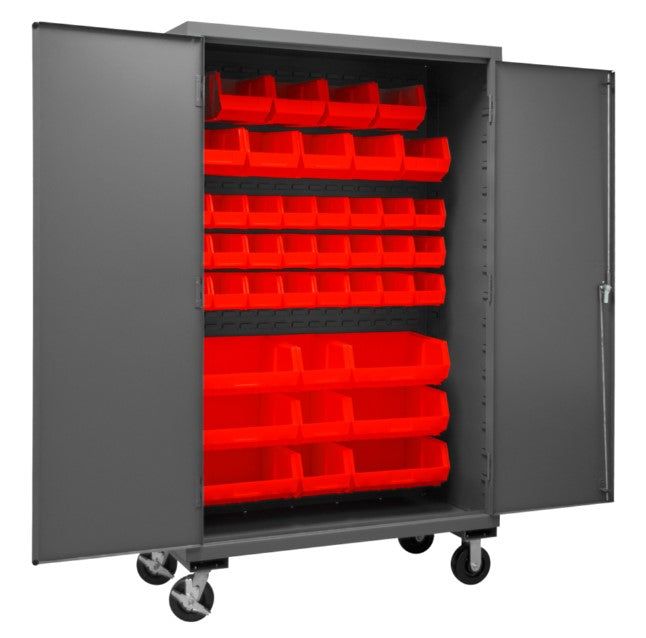 Mobile Cabinet, 42 Red Bins