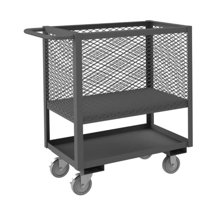 4-Sided Mesh Low Deck Truck with 2 Shelves