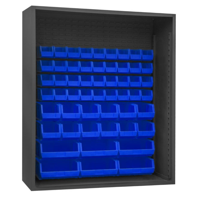 Enclosed Shelving, 54 Blue Bins