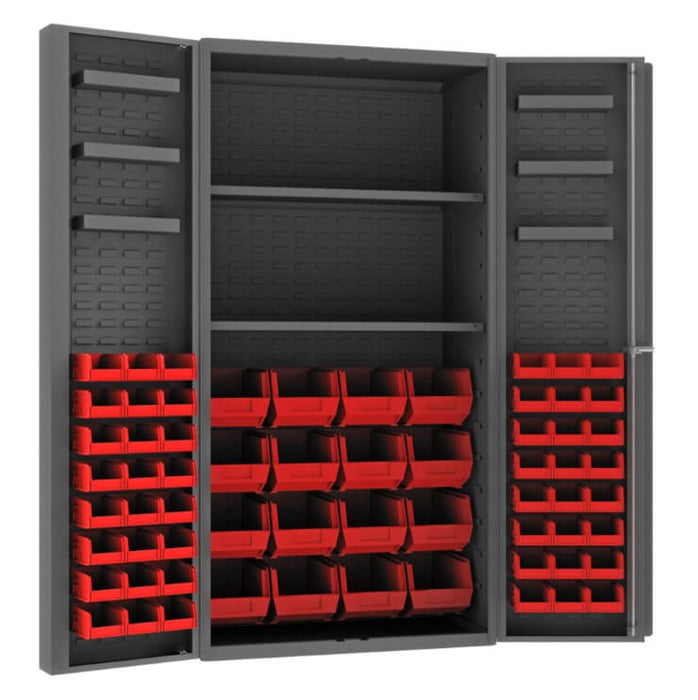 Cabinet with 64 Bins and 2 Shelves