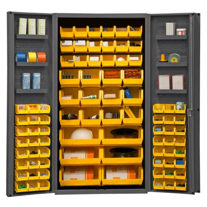 Cabinet with 84 Bins and 6 Door Shelves