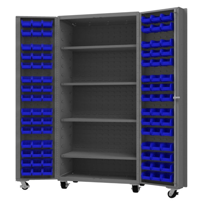 Mobile Cabinet with 96 Bins and 4 Shelves