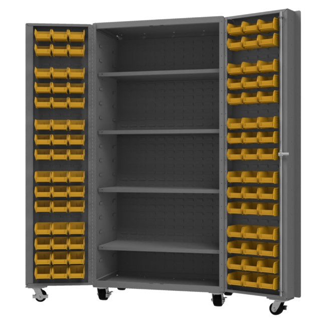 Mobile Cabinet with 96 Bins and 4 Shelves