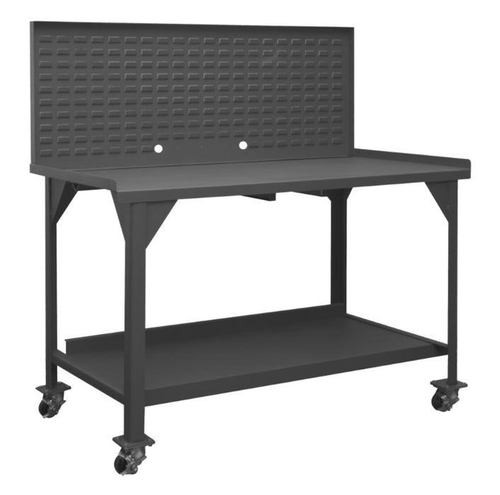60in x 36in Mobile Workbench with a Louvered Panel