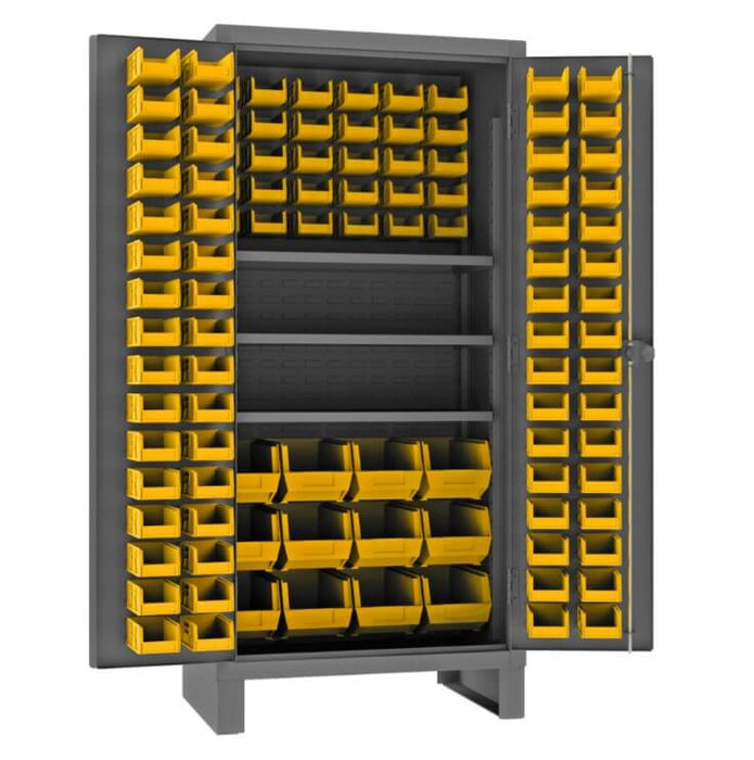 Cabinet, 3 Shelves, 108 Yellow Bins