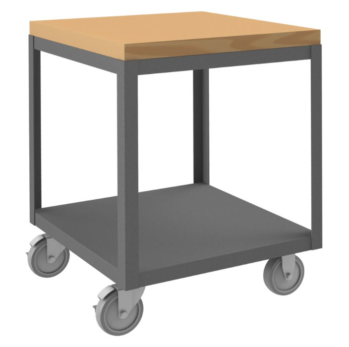 High Deck Mobile Table with 2 Shelves