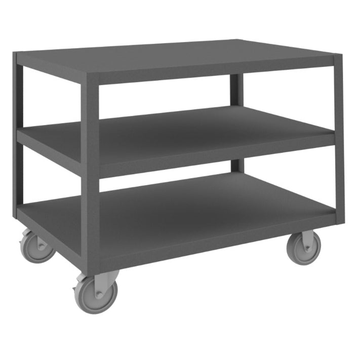 High Deck Mobile Table with 3 Shelves