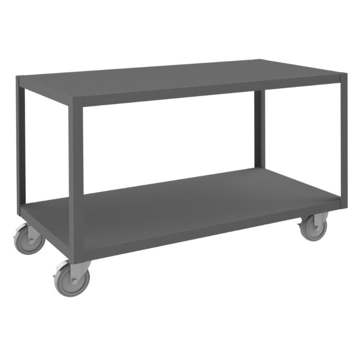 High Deck Mobile Table with 2 Shelves