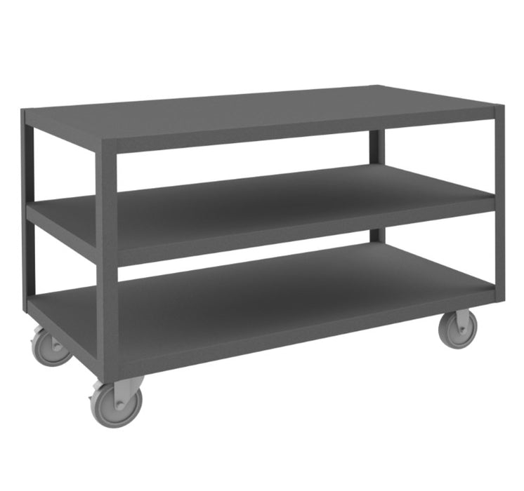 High Deck Mobile Table with 3 Shelves