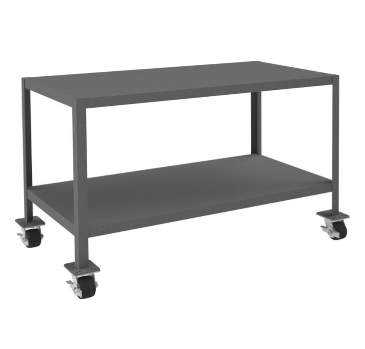 24in x 48in Mobile Machine Table Workbench with 2 Shelves