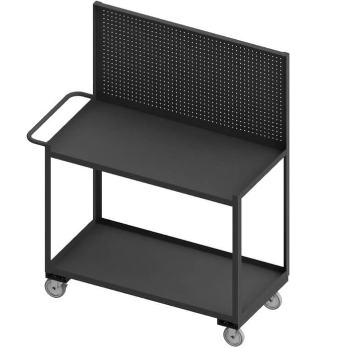 Stock Cart, 2 Shelves, 24 x 48, Pegboard