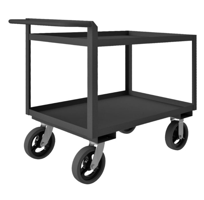 Stock Cart with 2 Shelves and a Raised Handle